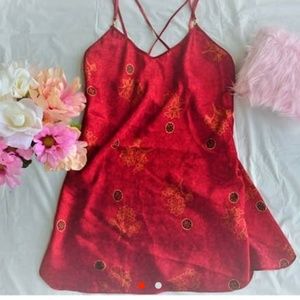 Red Asian Style Slip Dress